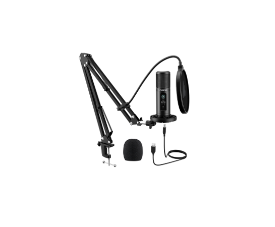 MICRÓFONO GAMING MAONO AU-PM422 USB / 3.5MM 192KHZ / 24-BIT CON PEDESTAL NEGRO