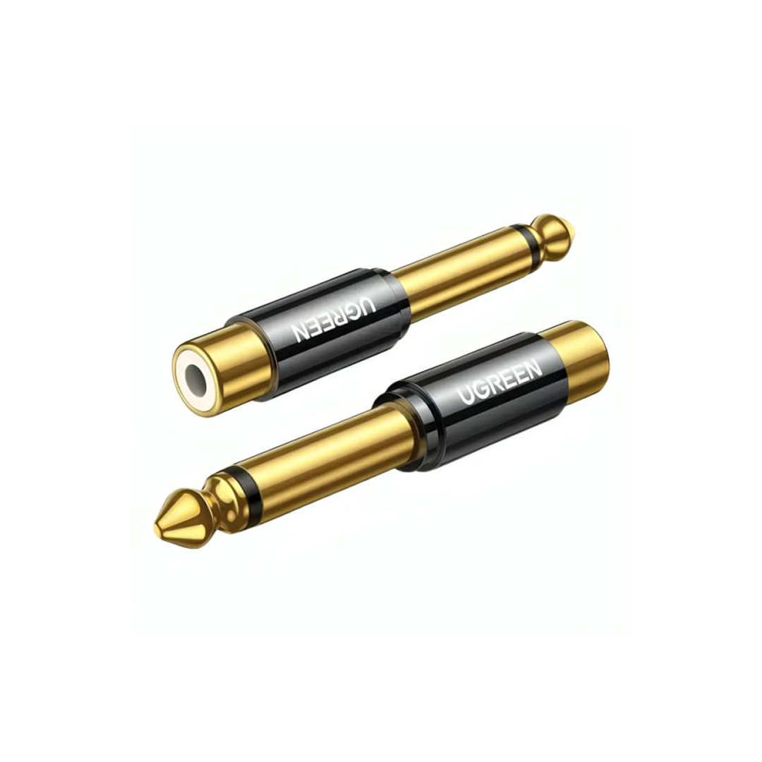 ADAPTADOR UGREEN AV169 6.35MM MACHO A RCA HEMBRA 80731