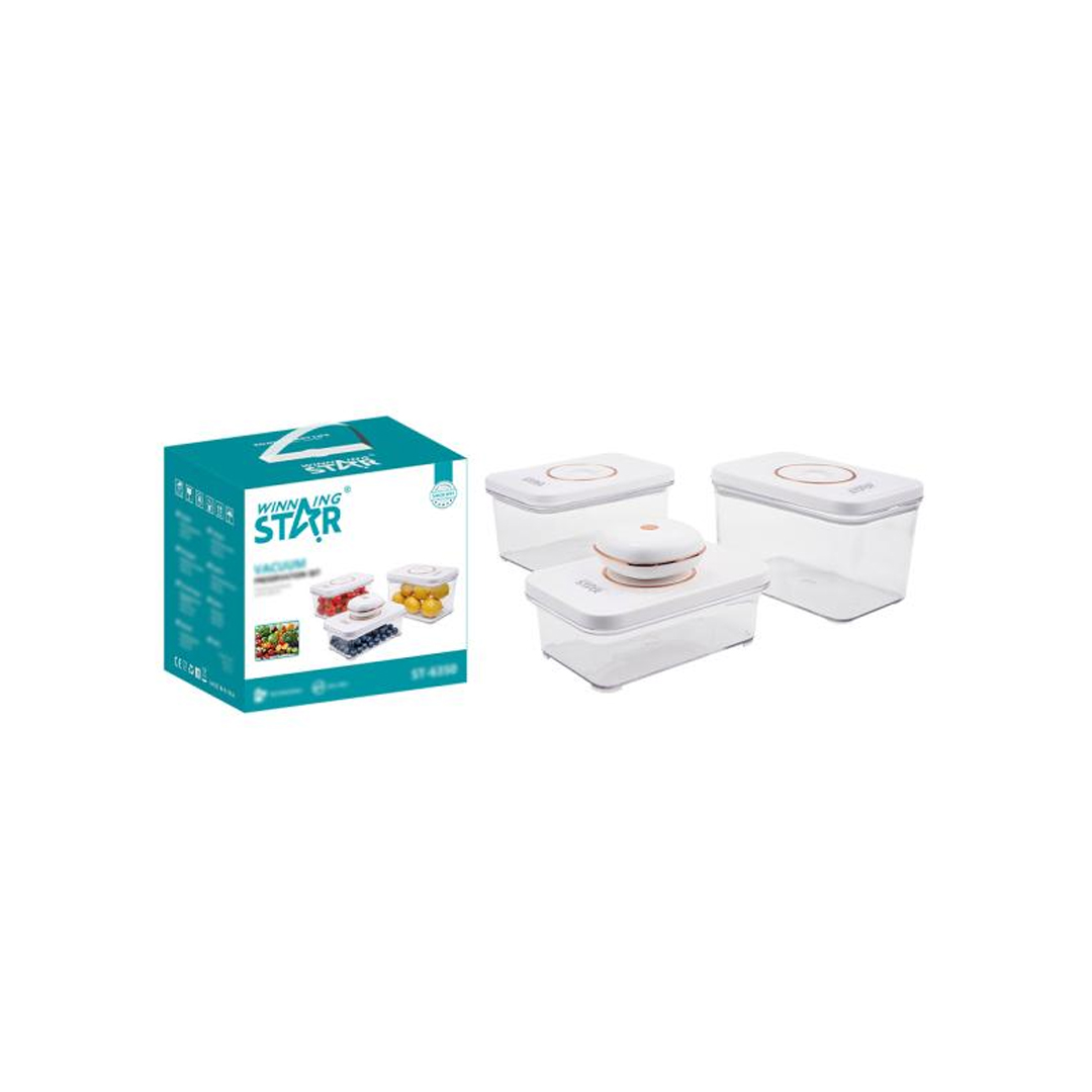 SET ELÉCTRICO DE CONSERVACIÓN AL VACIO WINNING STAR ST-6350 SILICONA / ABS BXH-1679-WST-18428 BLANCO