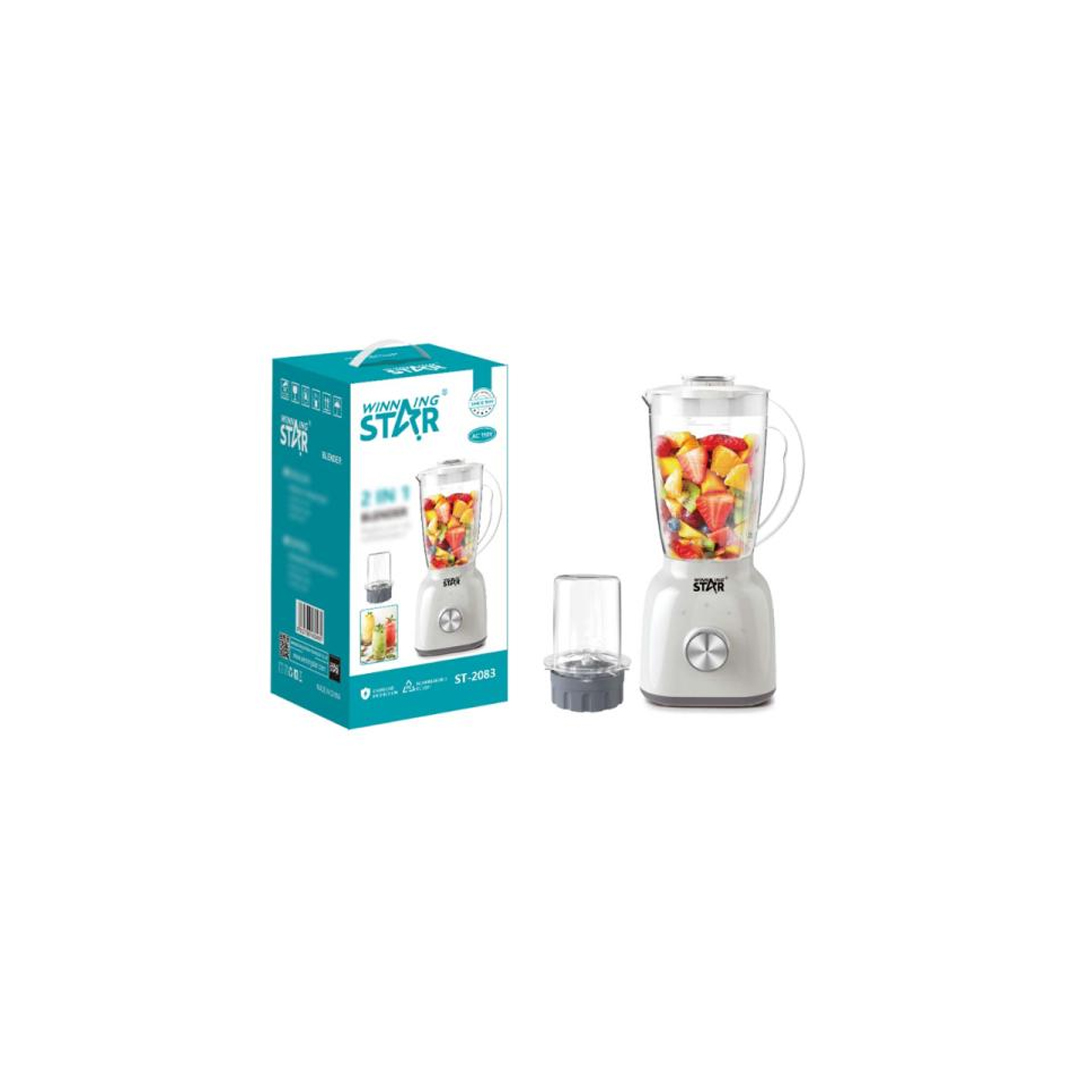 LICUADORA 2 EN 1 WINNING STAR ST-2083 350W 1.8L ZZJ-1119-WST-110V-15559 BLANCO / GRIS