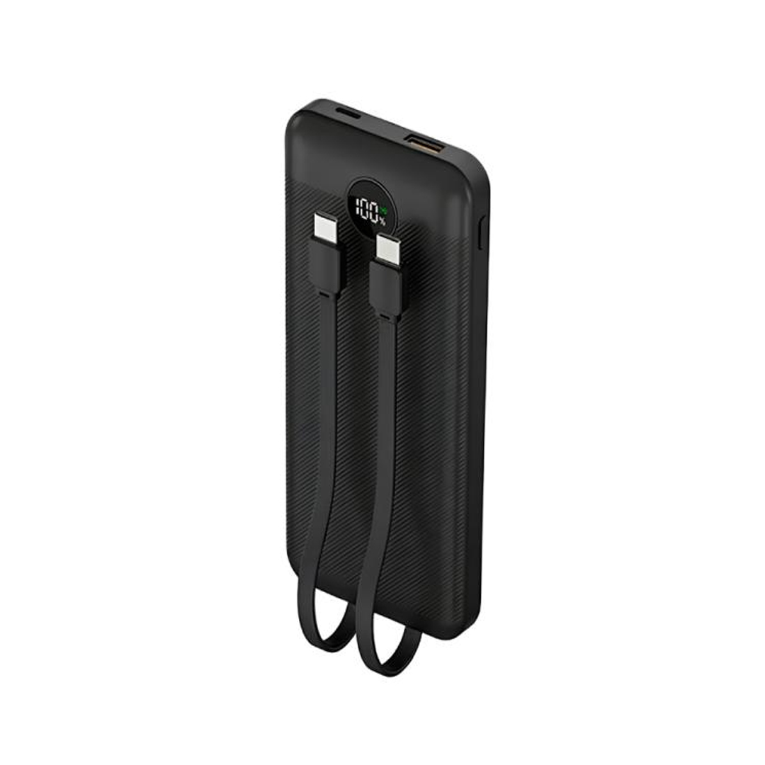POWER BANK NOVA PB-911 10000MAH PD 22.5W/2 USB-A/USB-C/CABLES USB-C Y LIGHTNING NEGRO